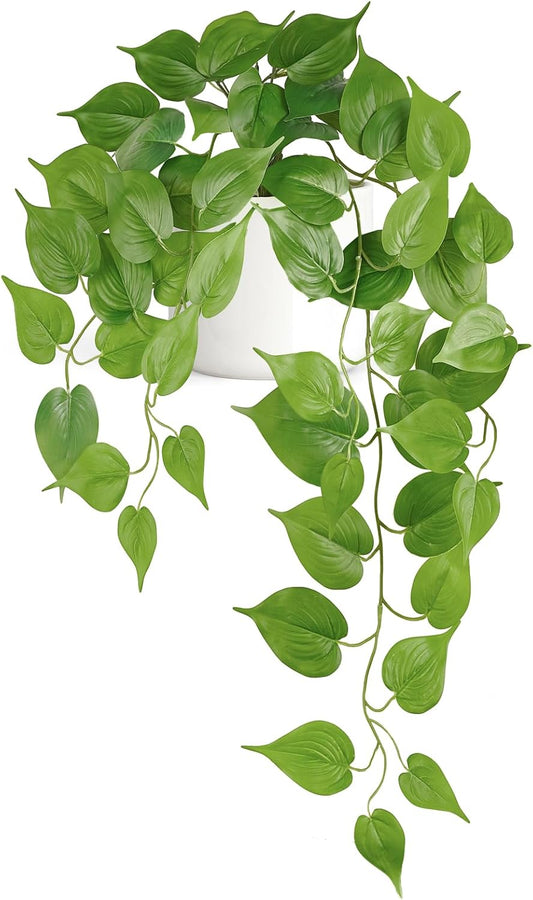 Fake Hanging Plants with Ceramic Pot, 25" Artificial Plants Indoor