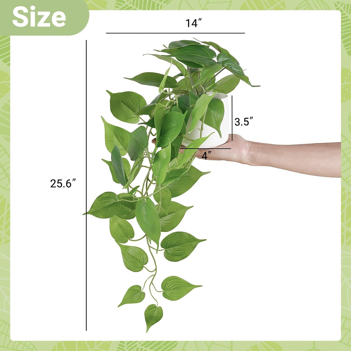 Fake Hanging Plants with Ceramic Pot, 25" Artificial Plants Indoor