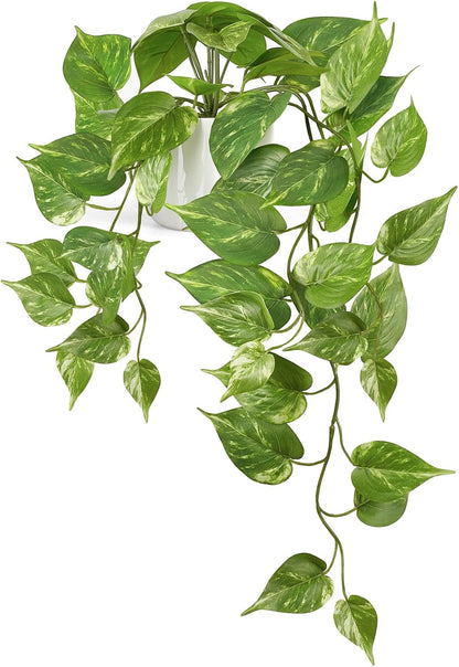 Fake Hanging Plants with Ceramic Pot, 25" Artificial Plants Indoor