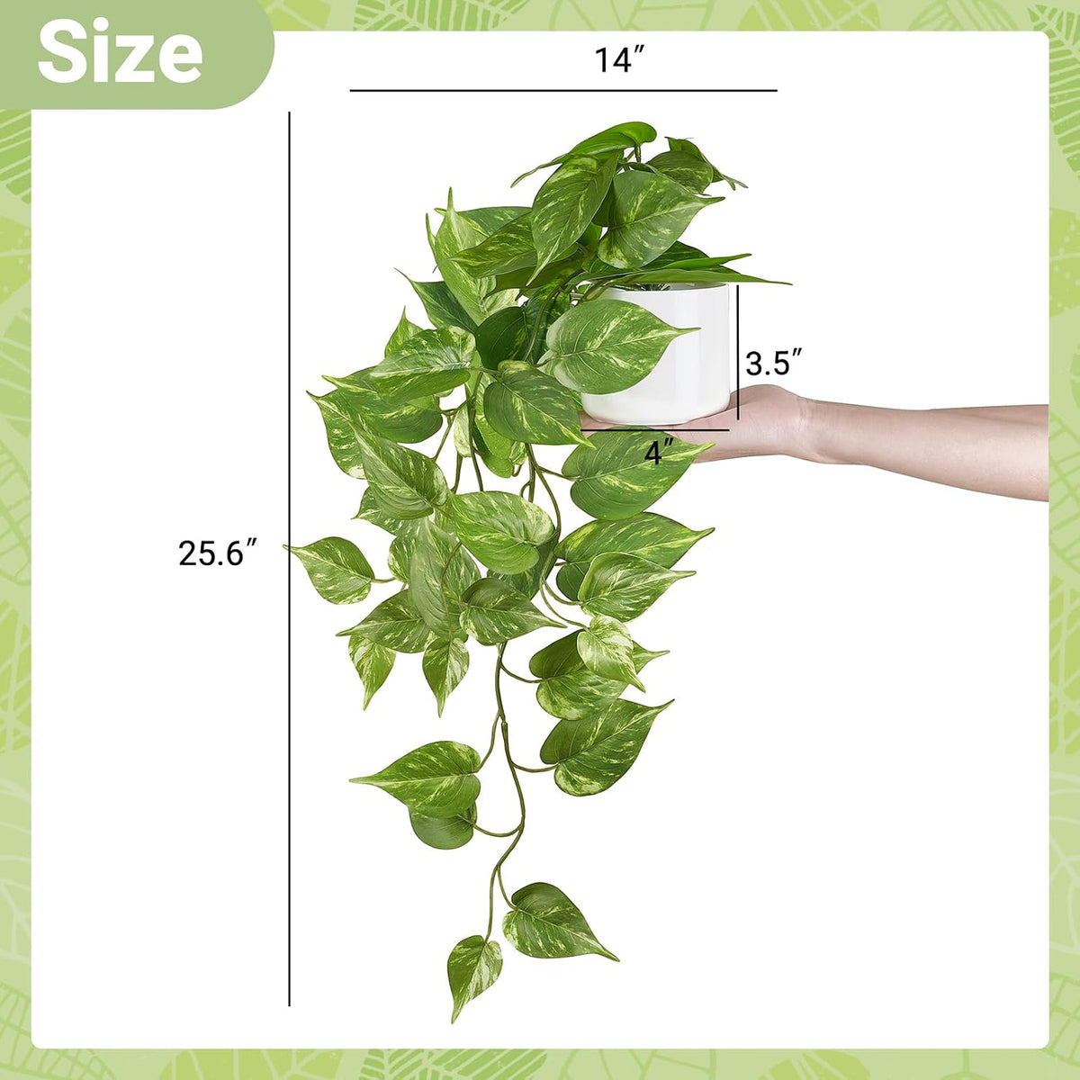 Fake Hanging Plants with Ceramic Pot, 25" Artificial Plants Indoor
