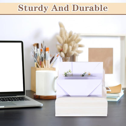 Wooden Mail Organizer 3 Slots Mail Holder, Dark Brown