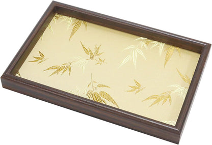Wooden Valet Tray with Leather Base, Boho 11.8x7.9
