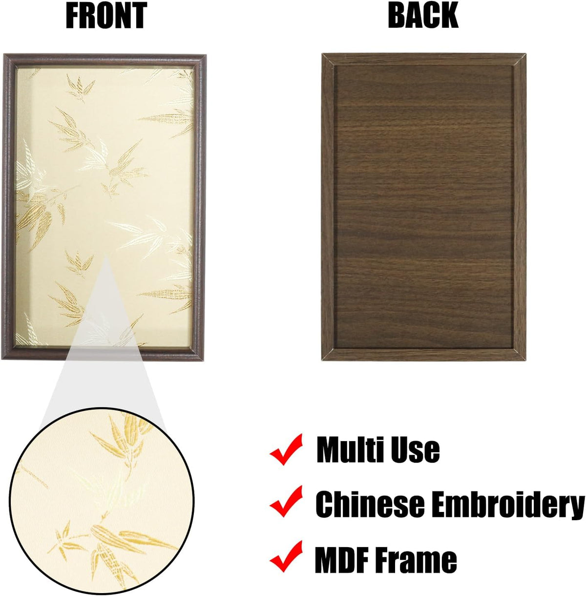 Wooden Valet Tray with Leather Base, Boho 11.8x7.9