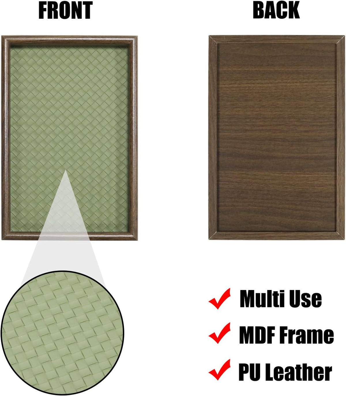Wooden Valet Tray with Leather Base, Boho 11.8x7.9