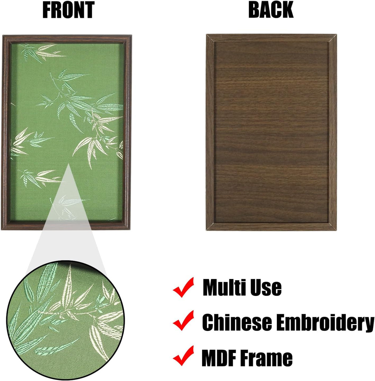 Wooden Valet Tray with Leather Base, Boho 11.8x7.9