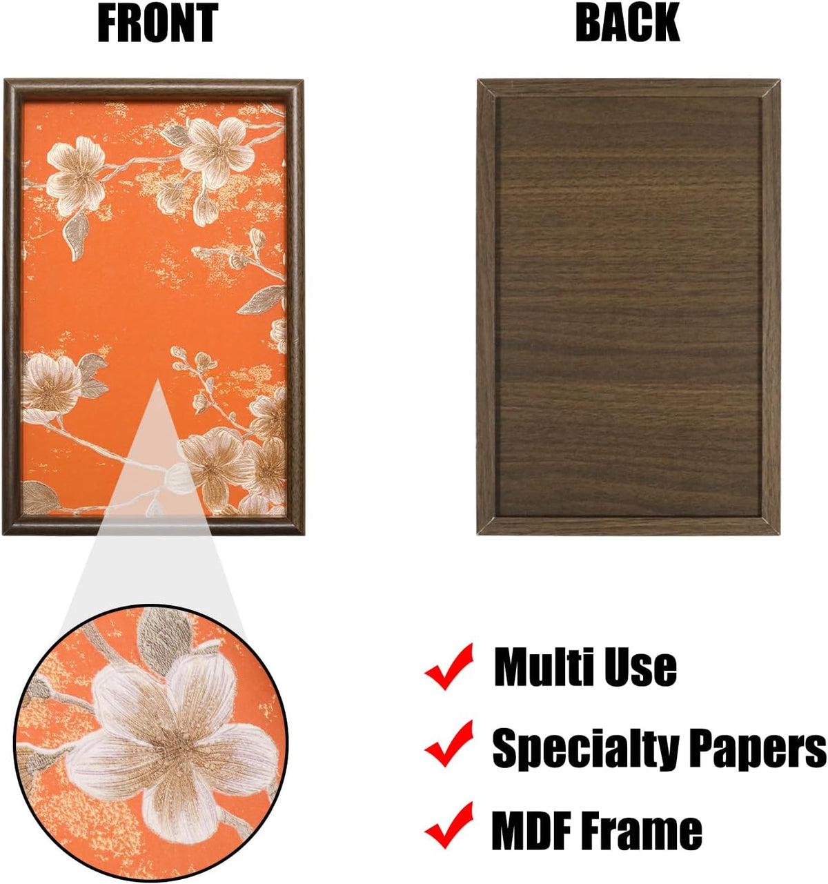 Wooden Valet Tray with Leather Base, Boho 11.8x7.9