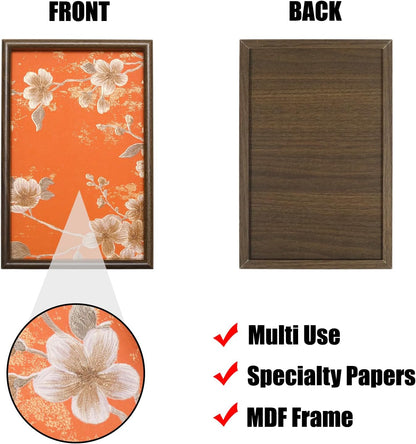 Wooden Valet Tray with Leather Base, Boho 11.8x7.9