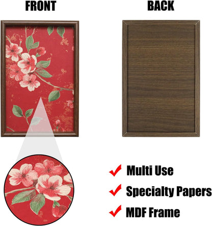 Wooden Valet Tray with Leather Base, Boho 11.8x7.9