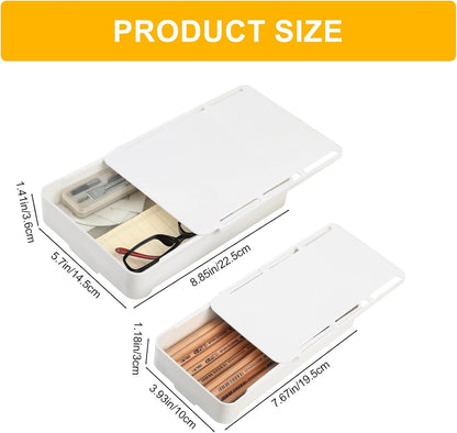 2pcs Under Desk Drawers - Self-Adhesive Hidden Undermount,under desk drawer