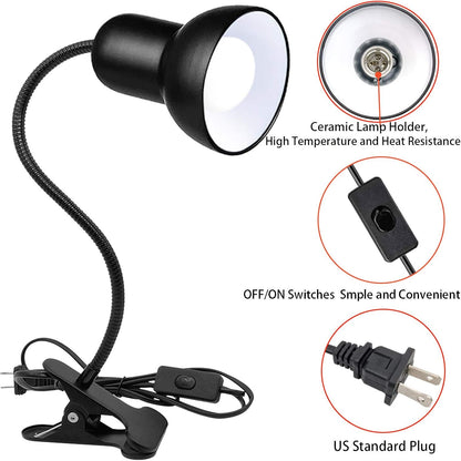 Desk lamp, Clip on Lamp, Clip On Reading Light, Gooseneck Lamp On Cable