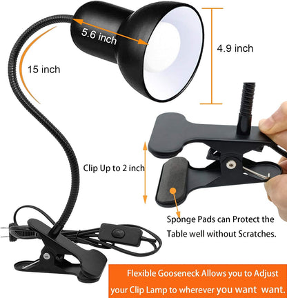 Desk lamp, Clip on Lamp, Clip On Reading Light, Gooseneck Lamp On Cable