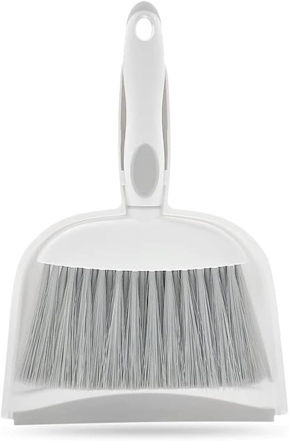 Dust pan, Small Broom and Dustpan Set, Mini Dustpan and Brush Set, Small Hand Broom with Dust Pan for Desk Table Cat Litter - Compact Hand Broom for Kitchen Counter Crumbs, RV Living Essentials (Gray)