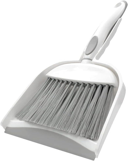 Dust pan, Small Broom and Dustpan Set, Mini Dustpan and Brush Set, Small Hand Broom with Dust Pan for Desk Table Cat Litter - Compact Hand Broom for Kitchen Counter Crumbs, RV Living Essentials (Gray)