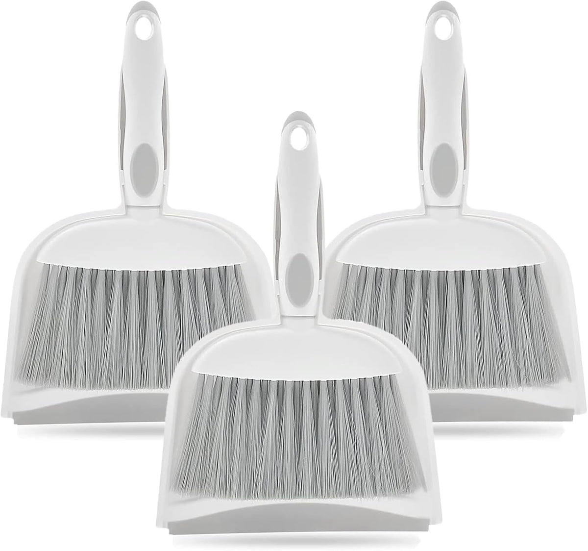 Dust pan, Small Broom and Dustpan Set, Mini Dustpan and Brush Set, Small Hand Broom with Dust Pan for Desk Table Cat Litter - Compact Hand Broom for Kitchen Counter Crumbs, RV Living Essentials (Gray)