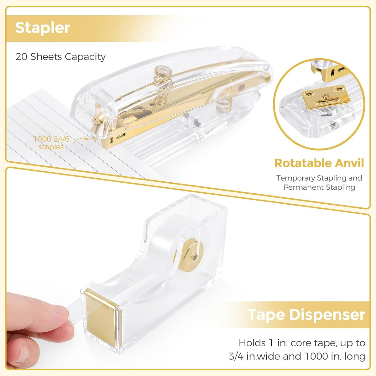 Pink Desk Accessories 11Pcs with Rotating Pen Holder for Desk