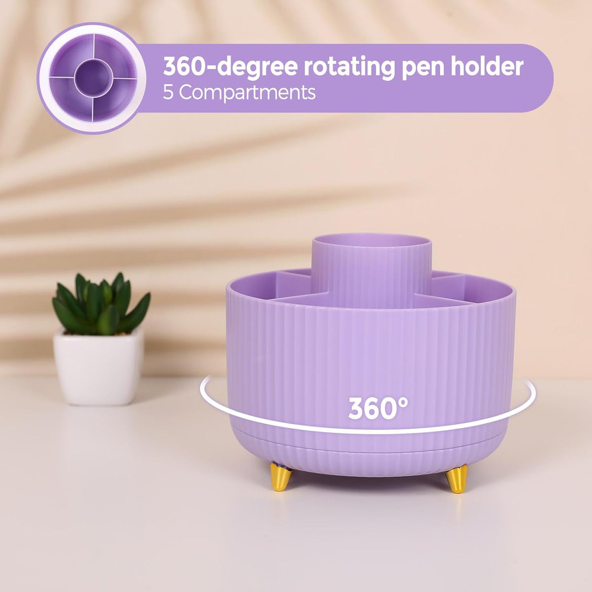 Pink Desk Accessories 11Pcs with Rotating Pen Holder for Desk