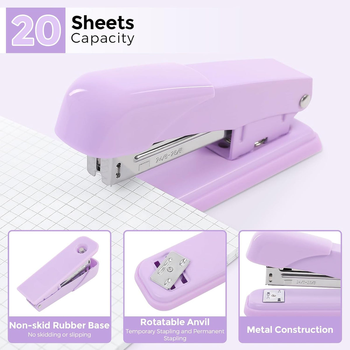 Pink Desk Accessories 11Pcs with Rotating Pen Holder for Desk