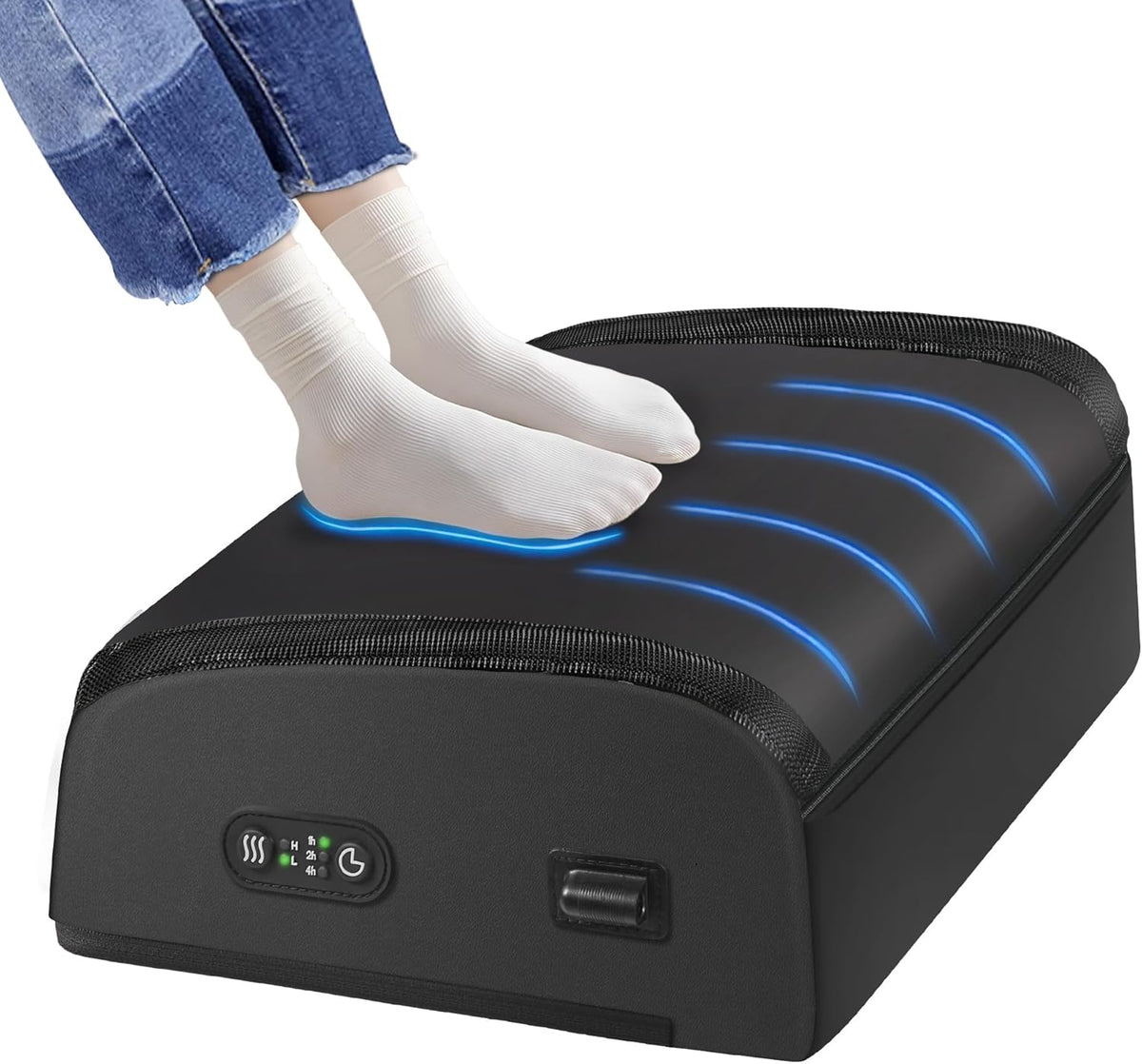 2026 Under Desk Foot Rest at Work with Graphene Fast Heat, Ergonomic Heated Foot Stand with 2 Heights, 3 Heat Levels & 3 Vibration Modes, Heel Support for Back and Leg Pain Relief, Office Home