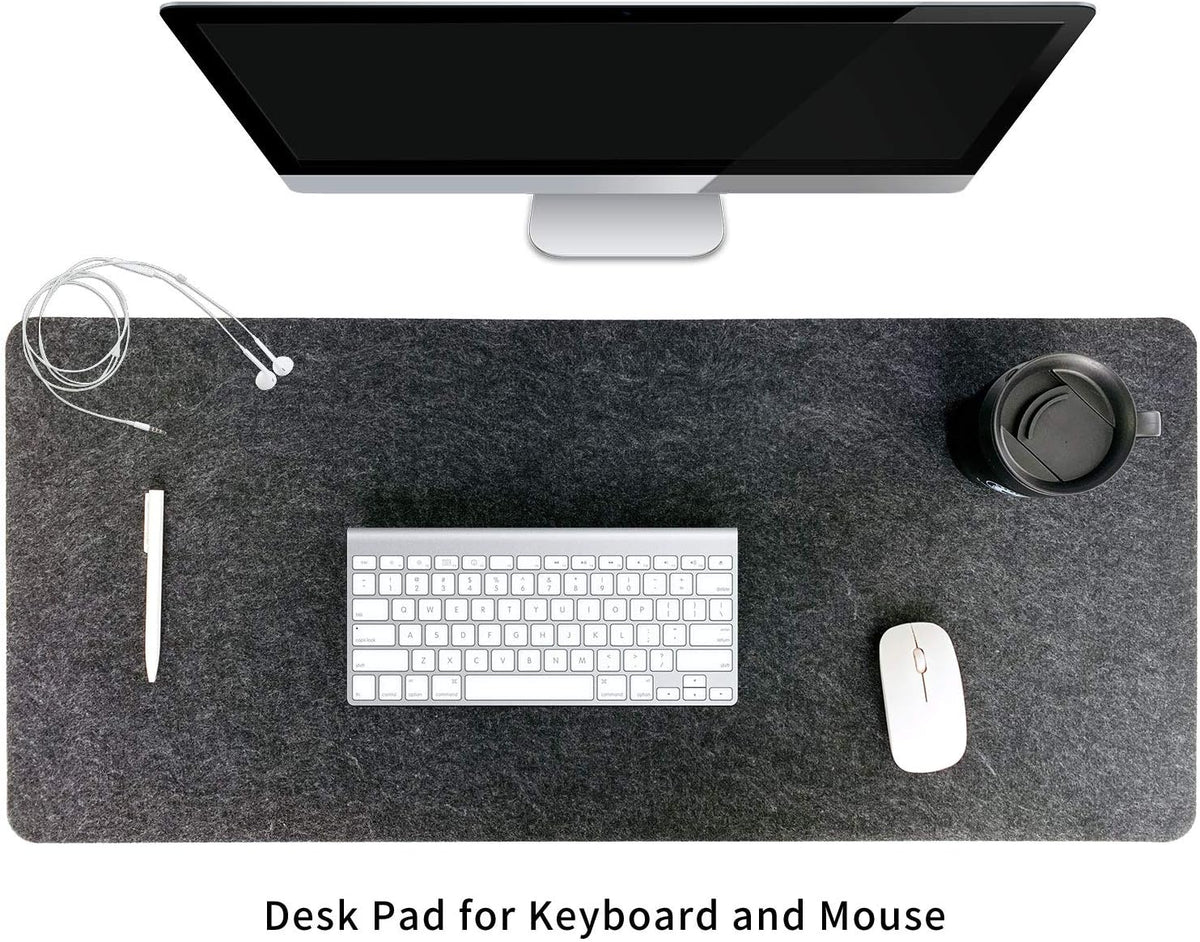 DAWNTREES Felt Desk Mat,Full Keyboard Mat,36" x 16",Dark Gray