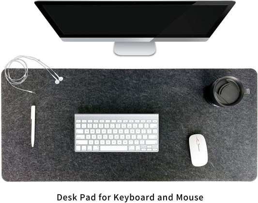 DAWNTREES Felt Desk Mat,Full Keyboard Mat,36" x 16",Dark Gray