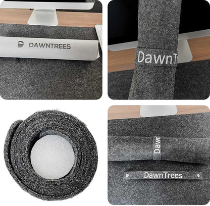 DAWNTREES Felt Desk Mat,Full Keyboard Mat,36" x 16",Dark Gray