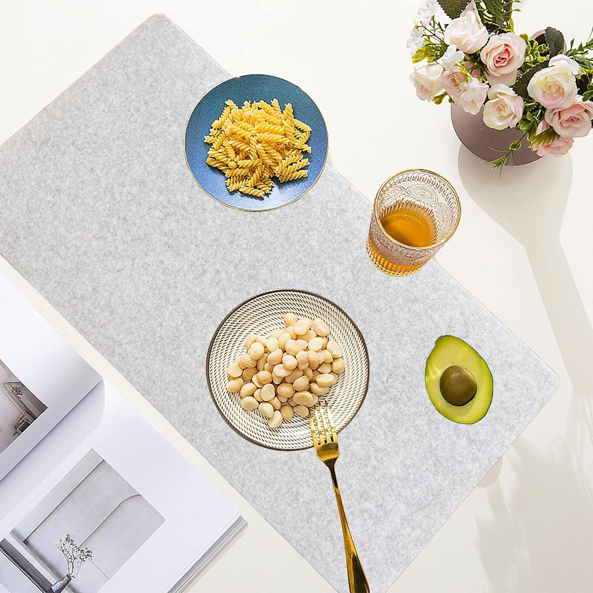 DAWNTREES Felt Desk Mat,Full Keyboard Mat,36" x 16",Dark Gray