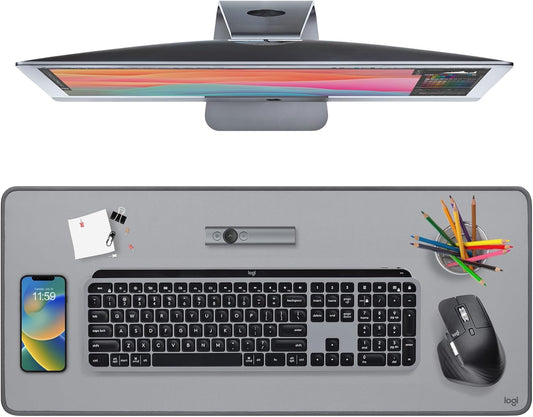 Studio Series Desk Mat Large 28x12 Inches - Mid Grey