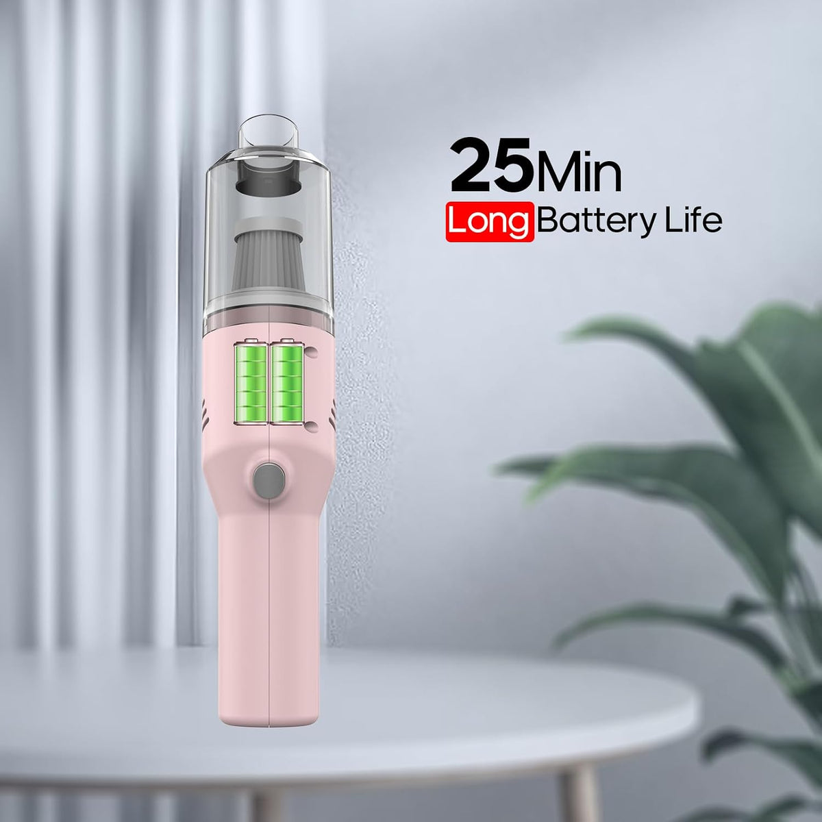 Mini Handheld Vacuum for Home&Car, Cordless Portable Rechargeable Pink