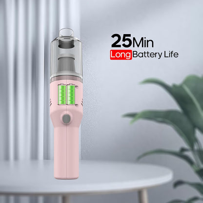 Mini Handheld Vacuum for Home&Car, Cordless Portable Rechargeable Pink