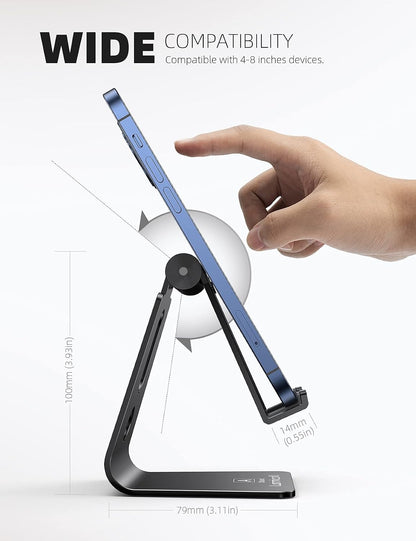 Aluminum Cell Phone Stand, Adjustable Desk Phone Holder for iPhone