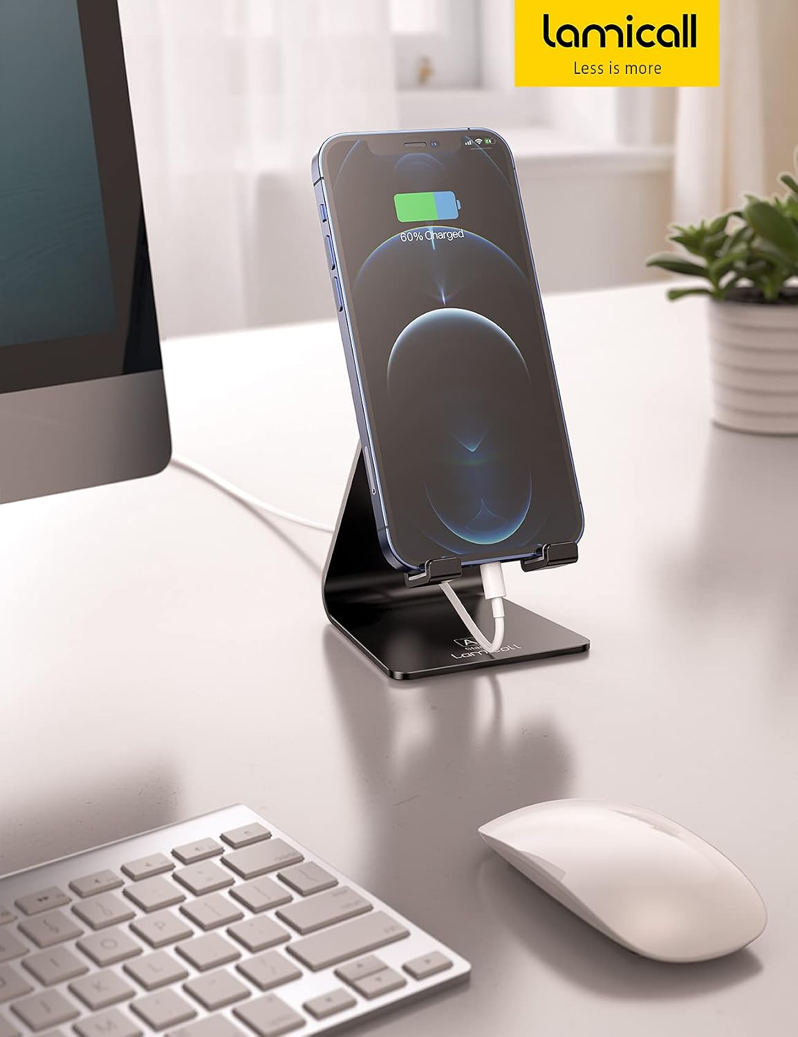 Aluminum Cell Phone Stand, Adjustable Desk Phone Holder for iPhone