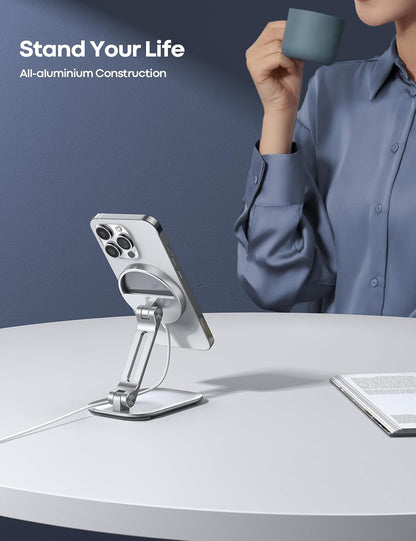 Aluminum Cell Phone Stand, Adjustable Desk Phone Holder for iPhone