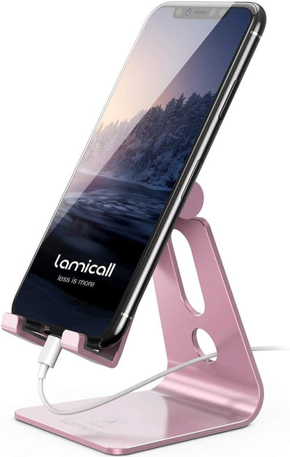 Aluminum Cell Phone Stand, Adjustable Desk Phone Holder for iPhone