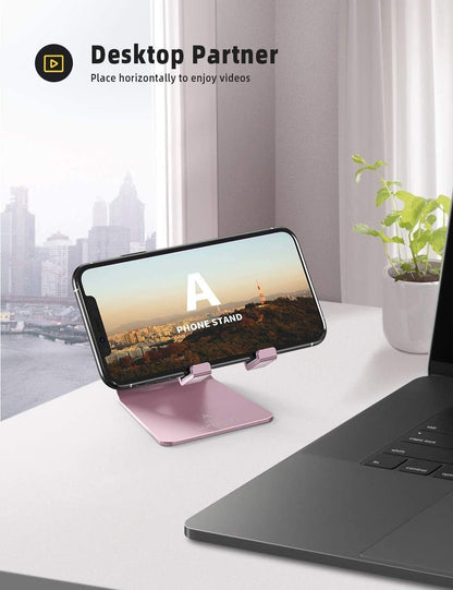 Aluminum Cell Phone Stand, Adjustable Desk Phone Holder for iPhone