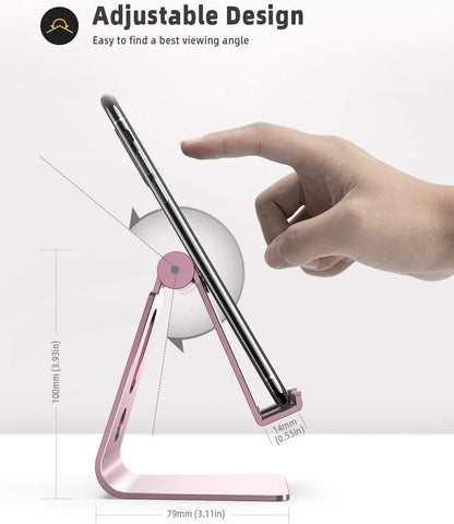 Aluminum Cell Phone Stand, Adjustable Desk Phone Holder for iPhone