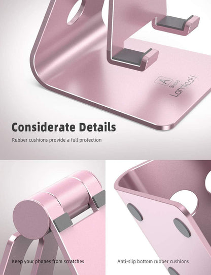 Aluminum Cell Phone Stand, Adjustable Desk Phone Holder for iPhone