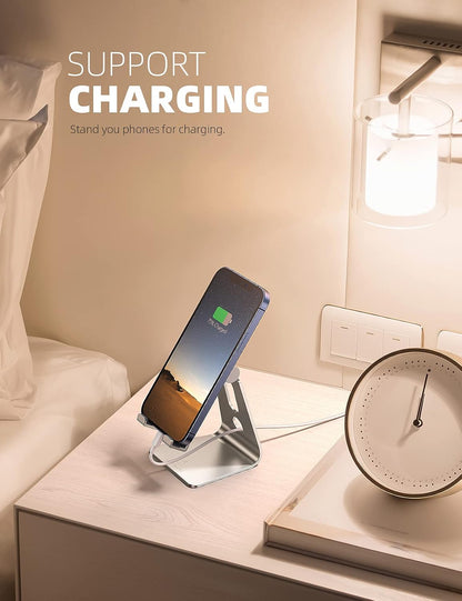 Aluminum Cell Phone Stand, Adjustable Desk Phone Holder for iPhone