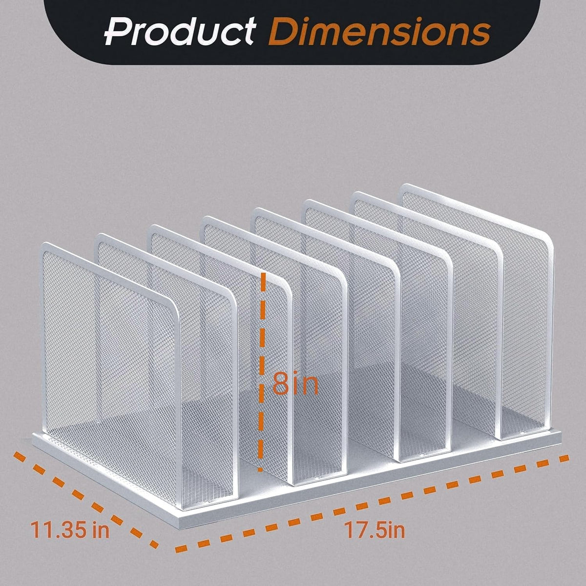 Desk File Organizer Upright Mesh Desktop Organizer File Sorter Office Organization File Holder for Home, Office & Classroom (Black, 5-Section)