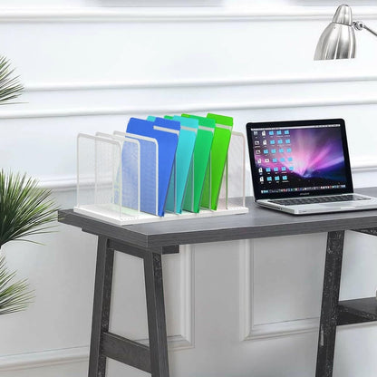 Desk File Organizer Upright Mesh Desktop Organizer File Sorter Office Organization File Holder for Home, Office & Classroom (Black, 5-Section)
