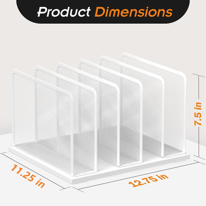 Desk File Organizer Upright Mesh Desktop Organizer File Sorter Office Organization File Holder for Home, Office & Classroom (Black, 5-Section)
