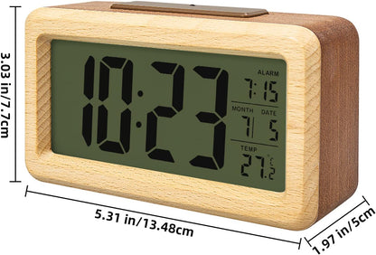 Wooden Digital Battery Operated Alarm Clocks for Bedrooms