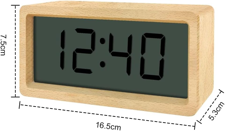 Wooden Digital Battery Operated Alarm Clocks for Bedrooms