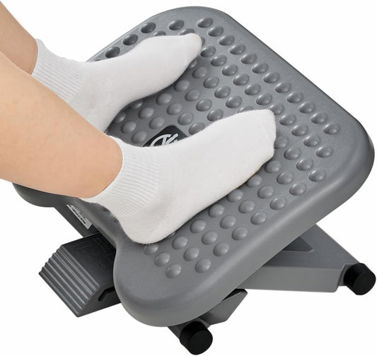 Adjustable Foot Rest for Under Desk with 3 Height Position, Gray