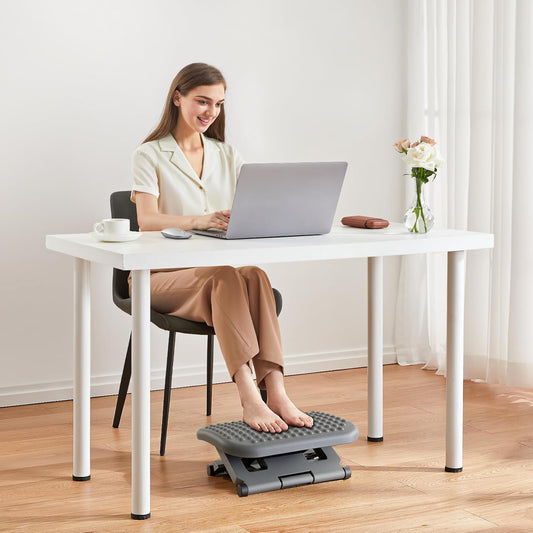 Adjustable Foot Rest for Under Desk with 3 Height Position, Gray