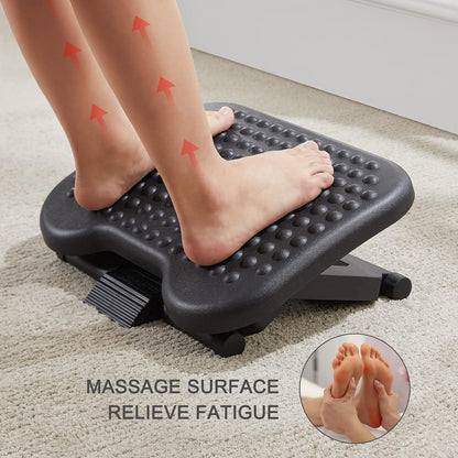 Adjustable Foot Rest for Under Desk with 3 Height Position, Gray