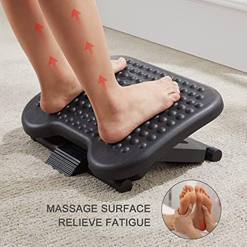 Adjustable Foot Rest for Under Desk with 3 Height Position, Gray