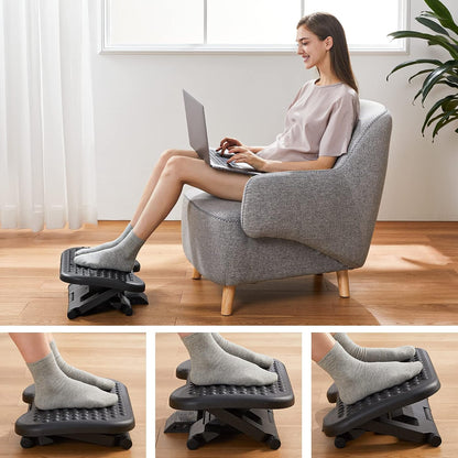 Adjustable Foot Rest for Under Desk with 3 Height Position, Gray