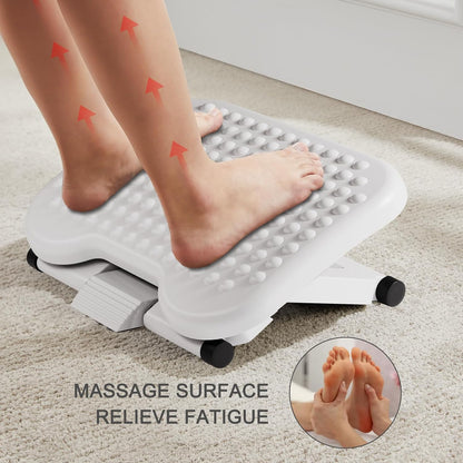 Adjustable Foot Rest for Under Desk with 3 Height Position, Gray