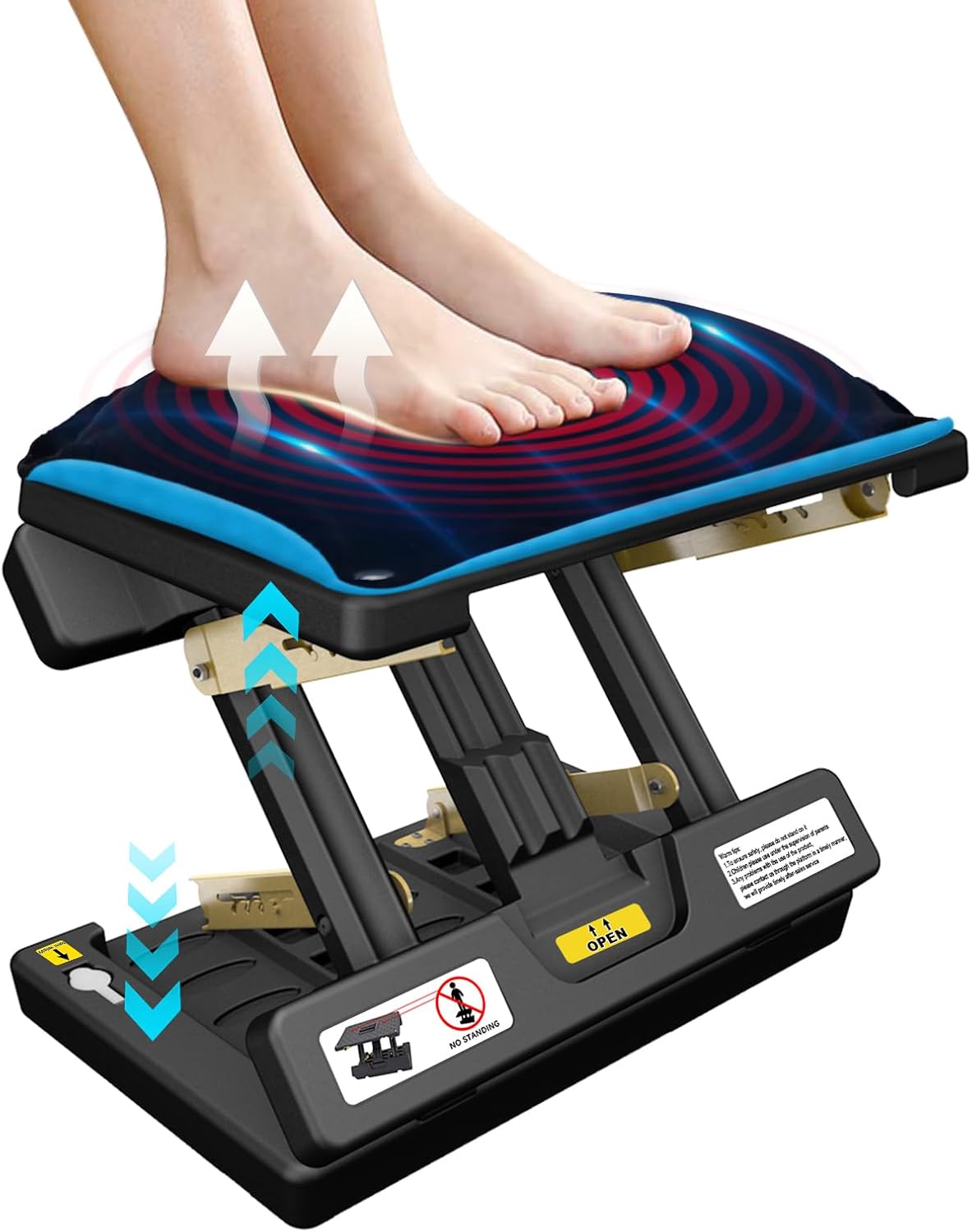 Foldable Foot Rest, Computer Foot Rest Under Desk, 12Modes Adjustable Ergonomic for Office, Loading Capacity 80 pounds, Removable Soft Cloth Pad,All-Season(Yellow)