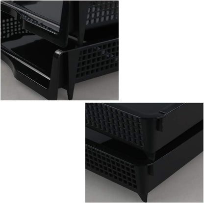 Plastic Stackable File Paper Storage Tray, Office Stackable Letter Tray, Black, 6 Pack